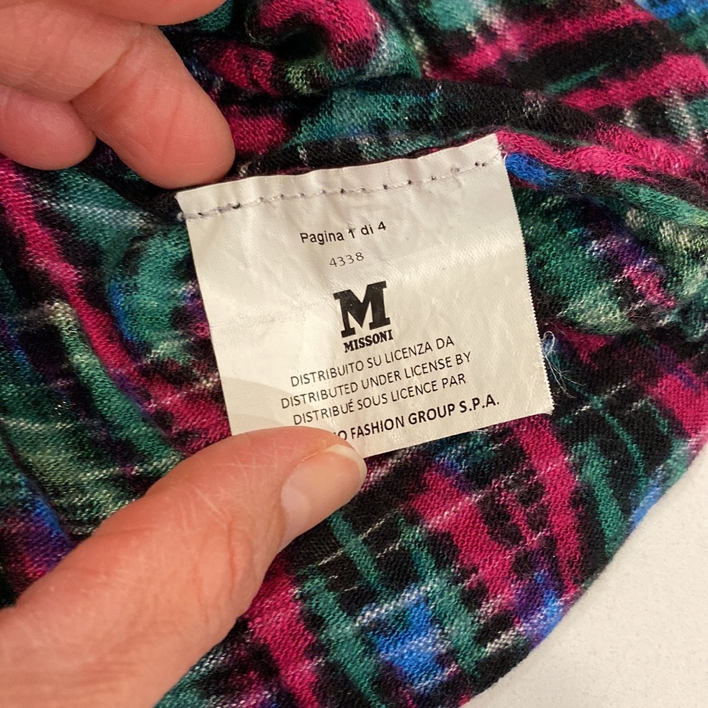Missoni designer luxury knit colorful long sleeve knit top Medium artsy graphic - Picture 4 of 4
